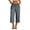 Gray, variant on Women's Summer Capri Pants, Cotton Linen Blend Pull on Capris with Pockets, Elastic Waist Drawstring Casual Cropped Pants for Daily Wear, Breathable Relaxed Fit Bottom for Warm Weather