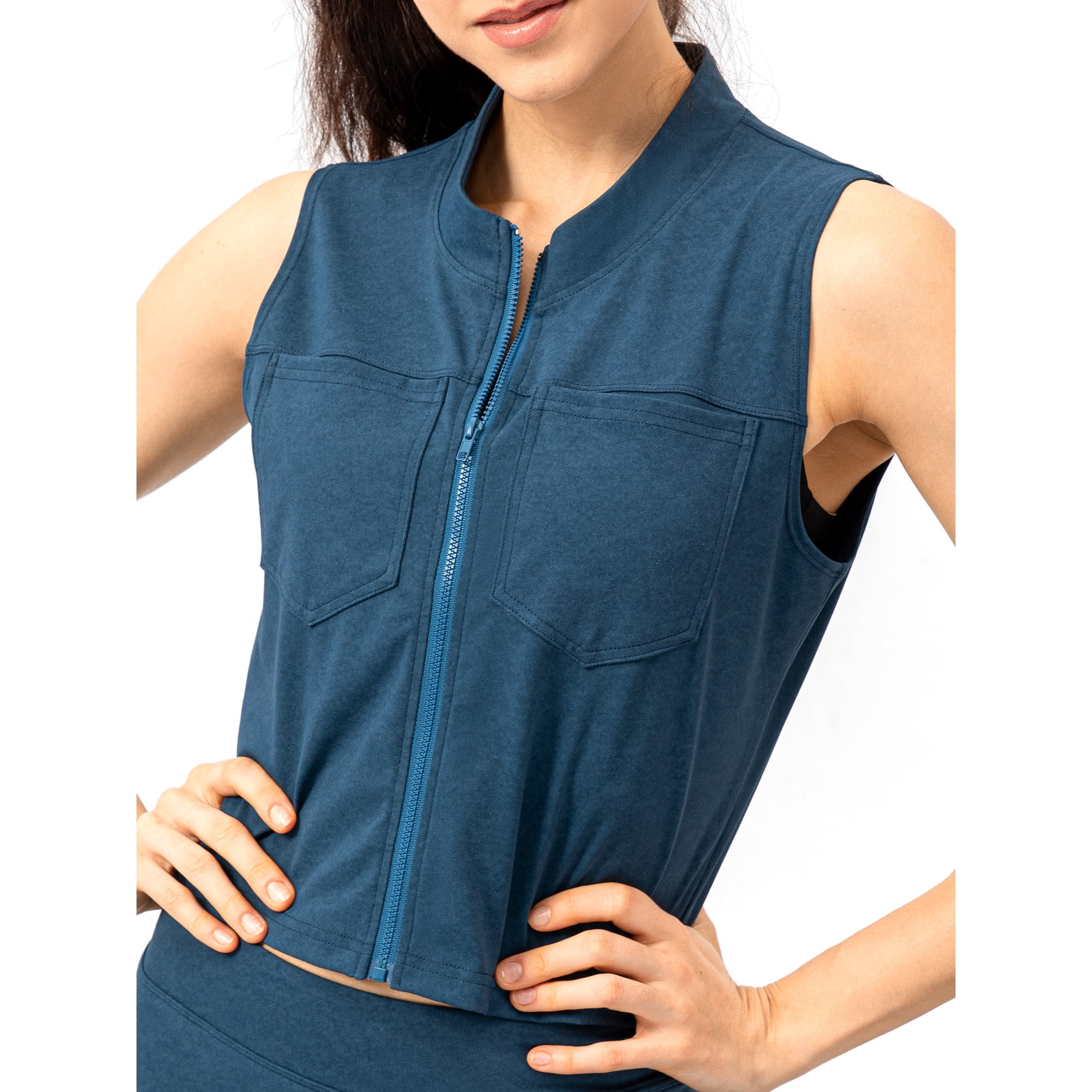 Women Sports Vest Zip up Sleeveless Casual Vests | Walmart Canada