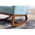 thumbnail image 3 of Rocking Chair, High Backrest Upholstered Velvet Accent Armchair with Rubber Wood Legs and Side Pocket, Comfy Glider Rocker Chair for Living Room and Bedroom, Light Blue, 3 of 7