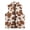 Brown Cow Print Pattern, variant on Beaver Watermelon Print With Pockets Kids Zip Up Vest, Polyester Sleeveless Fleece Jacket Lightweight Sleeveless Jackets Coats for Winter Hunting Fall