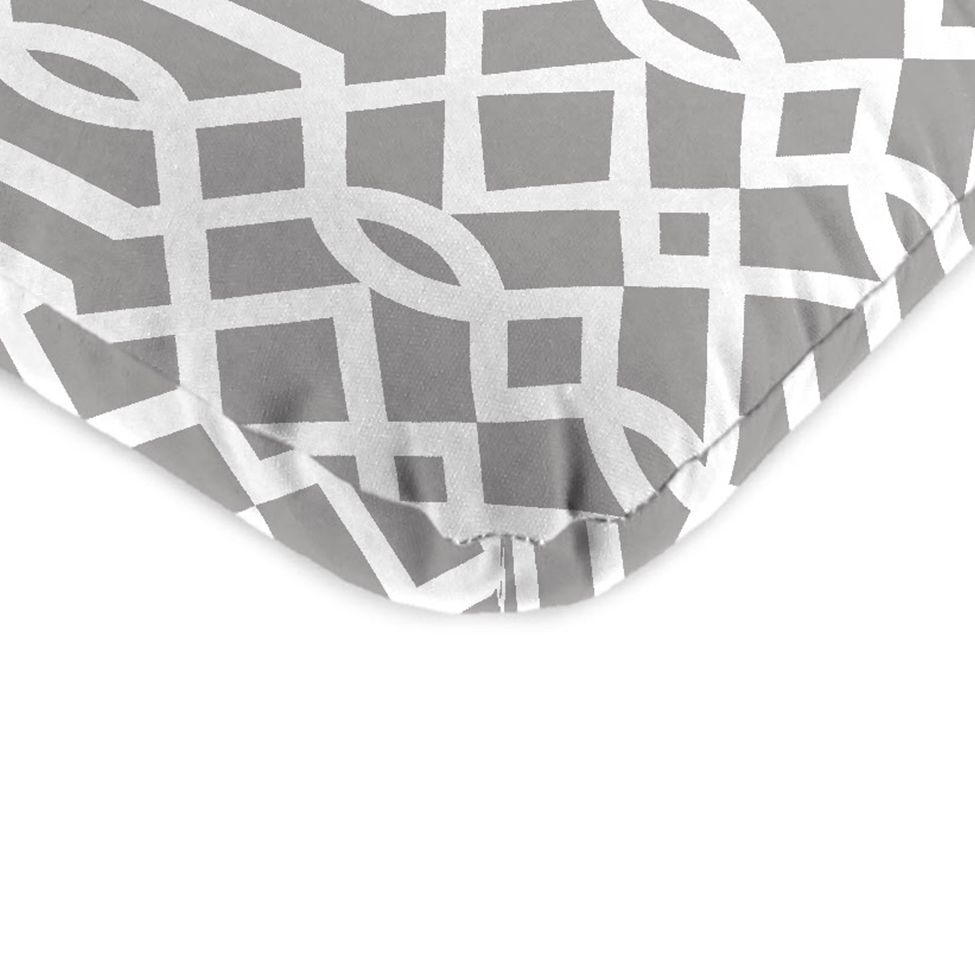 Jordan Manufacturing 45" x 22" Chauncey Pumice Gray Geometric Rectangular Outdoor Chair Cushion with Ties and Hanger Loop