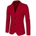 thumbnail image 1 of INSPIRE CHIC Men's Notched Lapel Long Sleeve Knit Blazer with Pockets, 1 of 4