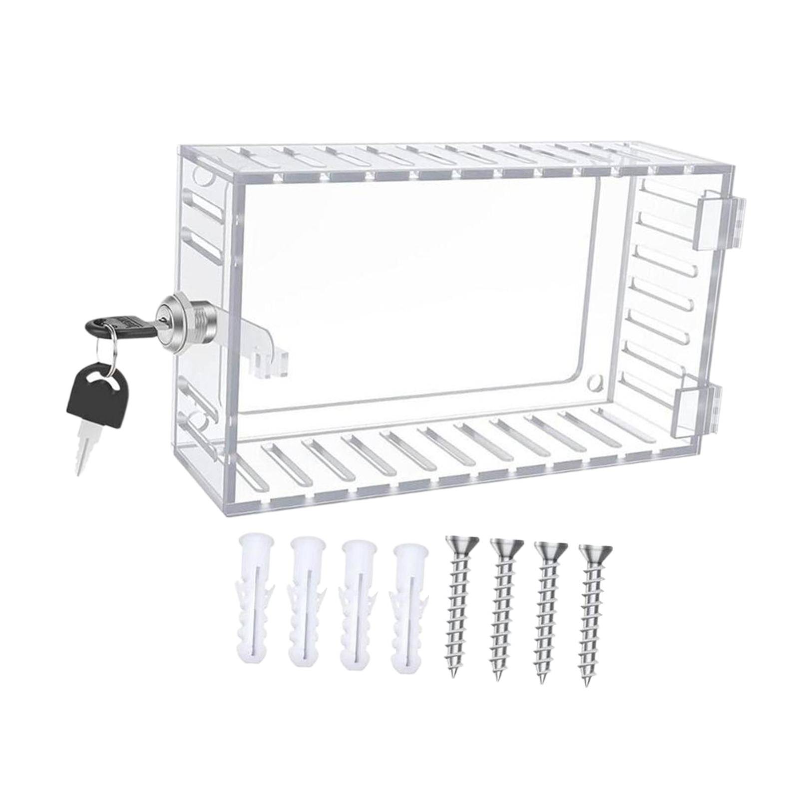 A/C Thermostat Lock Box with Key Thermostat Protector Cage Clear 7.28