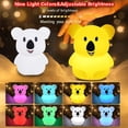 thumbnail image 2 of Luz Nocturna Koala Grande Luz Nocturna Infantil Luz Nocturna Led 9 Colores Luz Nocturna Bebé Luz Nocturna De Silicona Bebé Niña Niño Regalo Control Remoto+táctil Dimm, 2 of 5