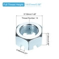 thumbnail image 2 of Tuerca hexagonal ranurada 1"-14, tuercas hexagonales de acero al carbono grado 6.8, plateadas, paquete de 4, 2 of 5