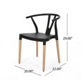 thumbnail image 2 of Plastic Dining Chair Set of 2 - Modern Style , Y-Shaped Wishbone Design in Premium Plastic and Durable Beechwood Legs, Lightweight and Portable Perfect for Indoor Dining and Kitchen Seating, 2 of 7