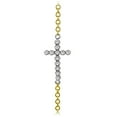 thumbnail image 2 of Galaxy Gold 14k Solid Yellow Gold Cross Design 8.00-8.50 inch Bracelet With 0.18 Carat Natural Diamond, 2 of 3