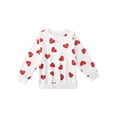 thumbnail image 3 of Caoirhny Family Matching Parent-Child Sweatshirt, Long Sleeve Hearts Print Tops, Round Collar Loose Fit Pullover, 3 of 9