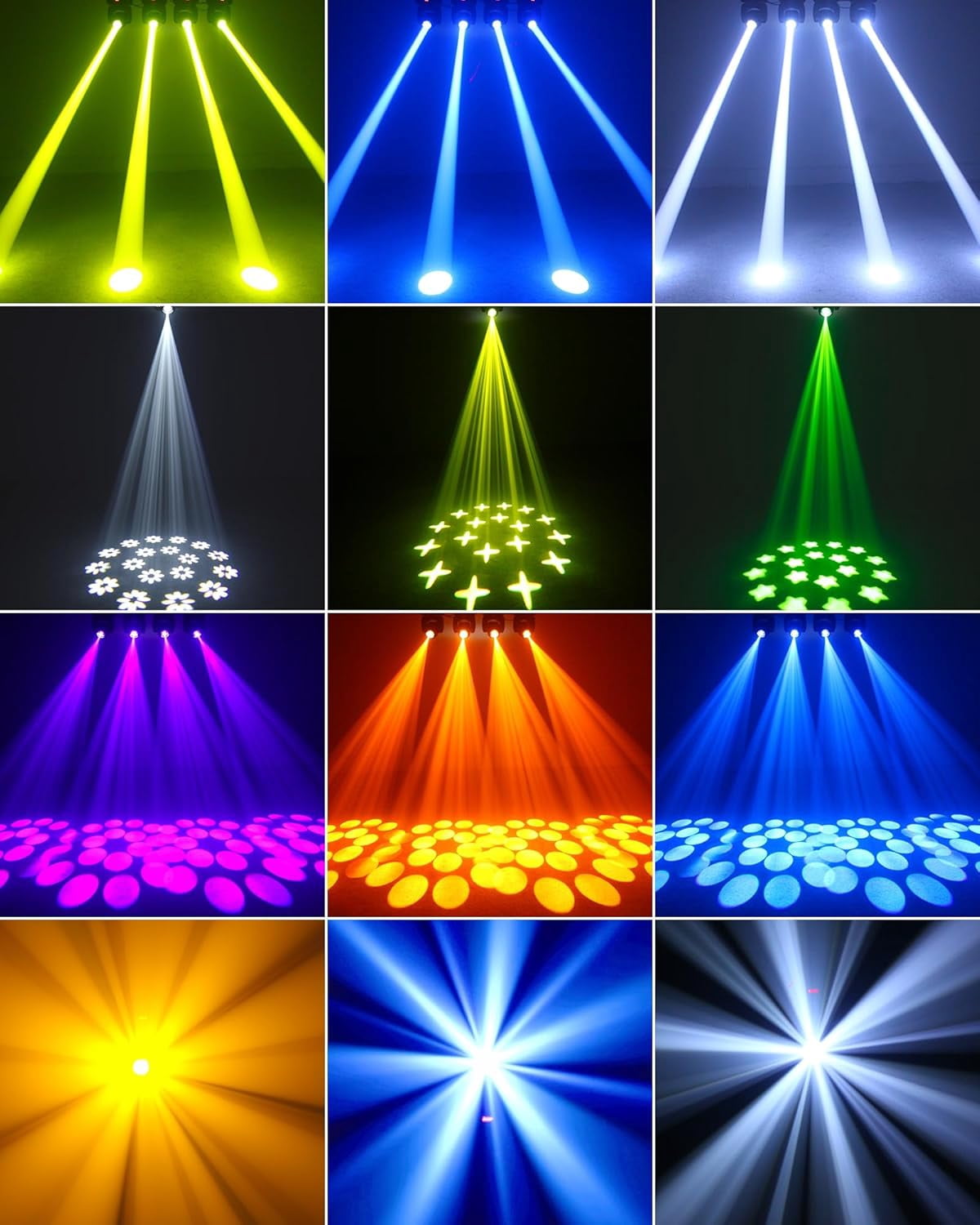 120W Moving Beam Head DJ Light 18 Rotating Prism 8 GOBO 8 Colors,Professional Stage Lighting Strobe/Spotlight by DMX and Sound Activated