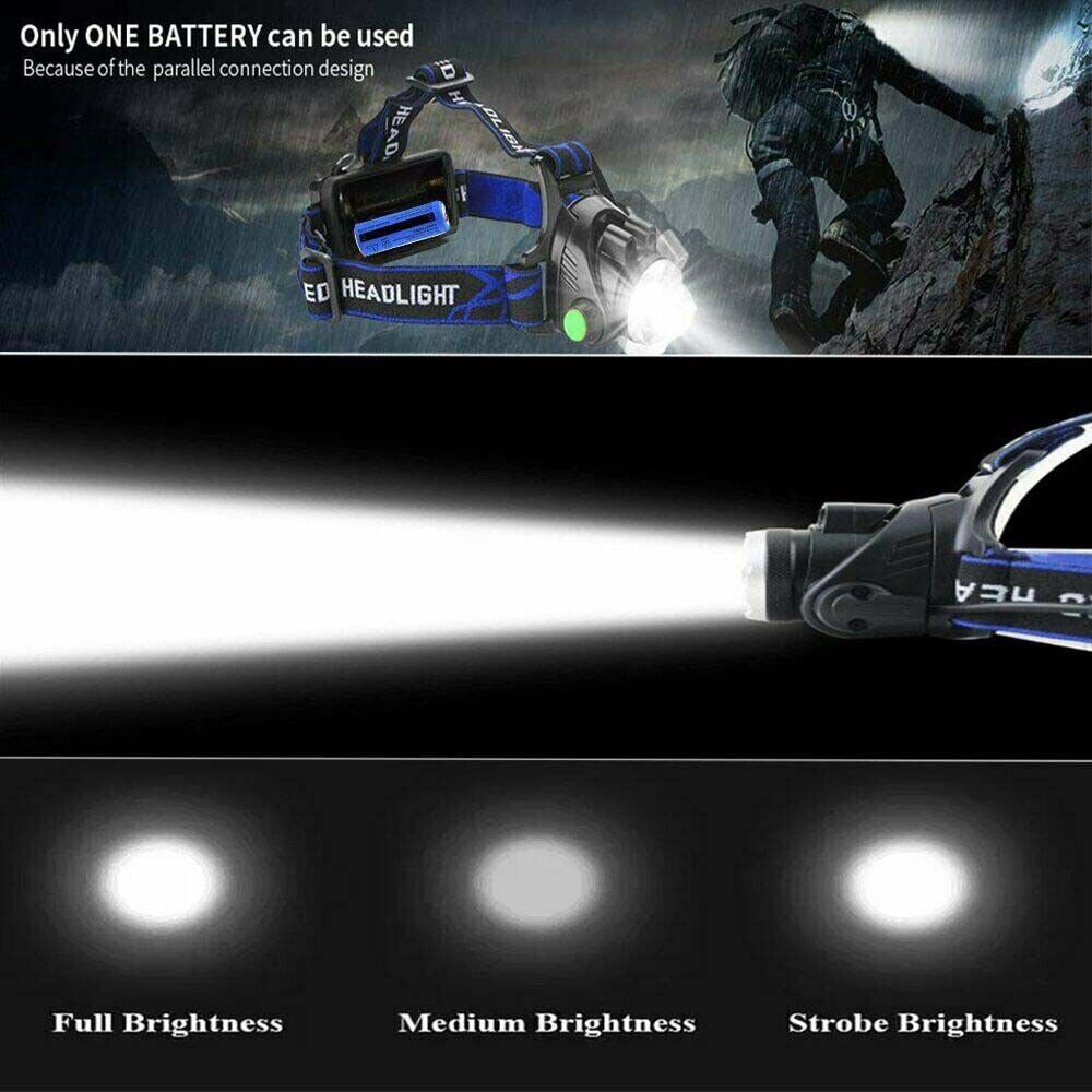 Rechargeable LED Headlamp Flashlight - High Lumens Zoomable Beam, Adjustable Head Strap, Tactical Light for Camping/Hiking/Outdoor Use