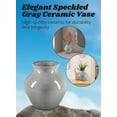 thumbnail image 7 of 10.5-Inch Tapered Speckled Gray Ceramic Vase, Contemporary, 7 of 7