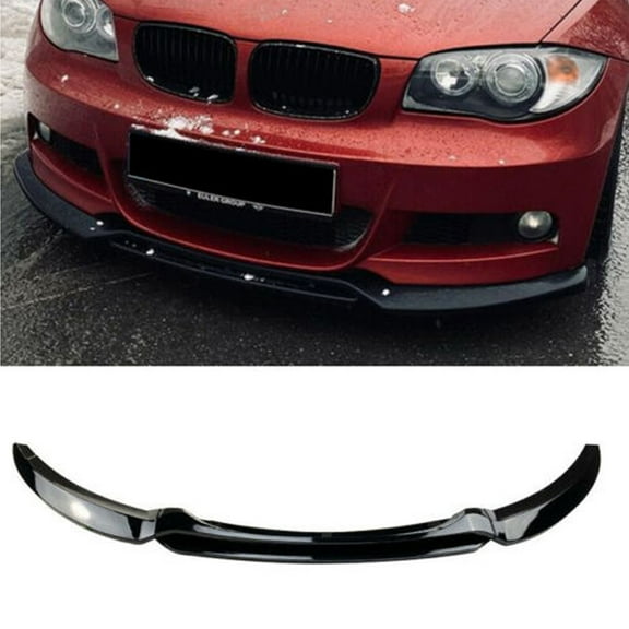 NINTE Front Bumper Lip for 2007-2013 BMW E82 128i 135i M Sport Spoiler Splitter Gloss Black