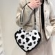 thumbnail image 5 of Bolsa con asa superior de felpa suave para mujer, Bolsa de hombro con forma de corazón para mujer (negro) Likrtyny Para Estrenar, 5 of 9