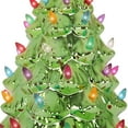 thumbnail image 3 of Milltown Merchants Pearl Olive Ceramic Christmas Tree - 15.5" Large, Multicolor Lights, 3 of 6