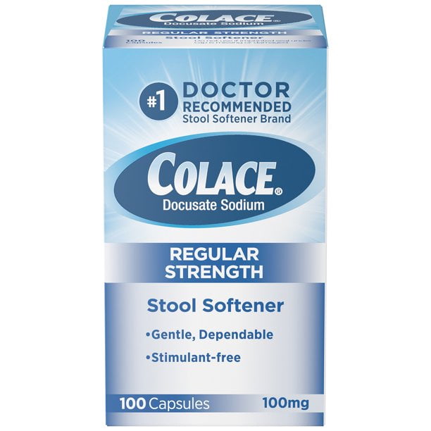 Colace Regular Strength Stool Softener Capsules, 100 mg, 100 Ct *EN