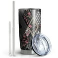 thumbnail image 2 of 20 Oz Pioneer Flower Coffee Tumbler Double Wall Insulated Stainless Steel Water Bottle | Metal Reusable Thermoses Flask with Cup Cap | Leak & Sweat Proof with Anti-Dust Lid, 2 of 7