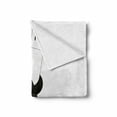 thumbnail image 2 of Cartoon Soft Flannel Fleece Blanket, Arctic Animals Theme Penguin on an Ice Block Needs Help Illustration, Cozy Plush for Indoor and Outdoor Use, 50" x 60", Black White and Sky Blue, by Ambesonne, 2 of 6
