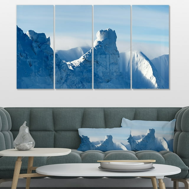 Blue Winter Hills Panorama - Landscape Canvas Art Print