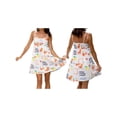 thumbnail image 2 of Gupgi Robe Mini Cami pour Femmes Bretelles Spaghetti Robe Courte Fruitée Fluide Robe d'Été Vacances Plage, 2 of 9