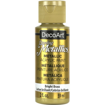 UPC: 0766218090850 | DecoArt Dazzling Metallics Acrylic Color  2 oz.  Bright Brass