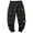 a-Black1986, variant on Mens Solid Color Cargo Jogger Pants Elastic Waist Drawstring Multiple Pockets Contrast Color Straps Lightweight Casual Trousers For Street Daily Wear Fashionable Bottoms