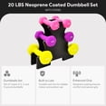 thumbnail image 2 of BalanceFrom 20 lb Neoprene Coated Iron Dumbbell Hex Weights Set with Stand, Color-Coded, 2 of 12