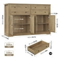 thumbnail image 7 of Hiphuta 55" Wide Coffee Bar with 2 Adjustable Shelves, Modern Farmhouse Sideboard Buffet with 4 Drawers for Living Room, Rustic Brown, 7 of 7