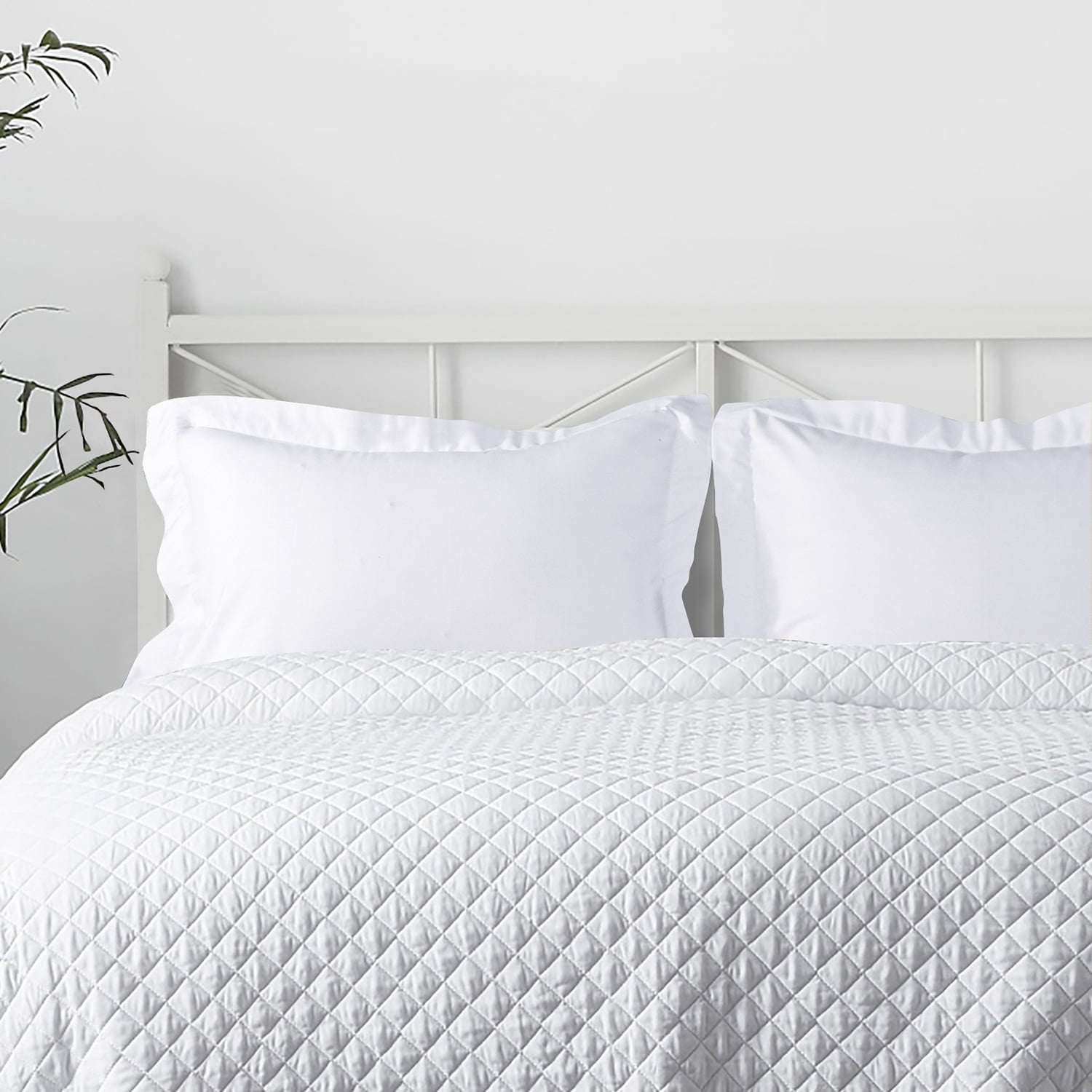 ORGANICTUNE 100 Brushed Microfiber Pillow Shams with 2" Flange, Super