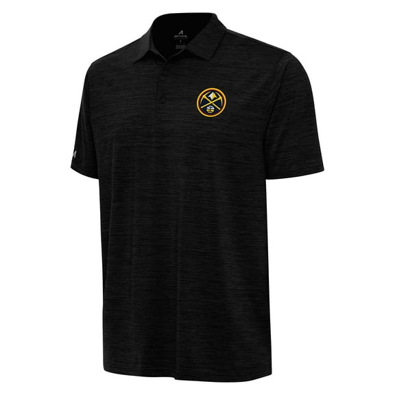 Men's Antigua Heather Black Denver Nuggets Layout Polo