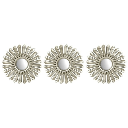 Mainstays 3 Pack Champagne Metallic Decorative 10 Round Mirrors