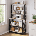 thumbnail image 3 of Alden Design 6 Tier Industrial Baker’s Rack with Adjustable Feet, Gray, 3 of 10