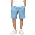 thumbnail image 4 of Summer Breathable Ice‑Silk Children Knee‑Length Casual Shorts, Stretchy Elastic Waist Side Pocket Solid‑Color Outdoor Sports Shorts for Boys and Girls 4‑16Y, 4 of 9