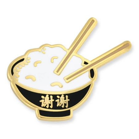 Mikasa China Bowls - Chinese Rice Bowl with Chopsticks Food Enamel Lapel Pin