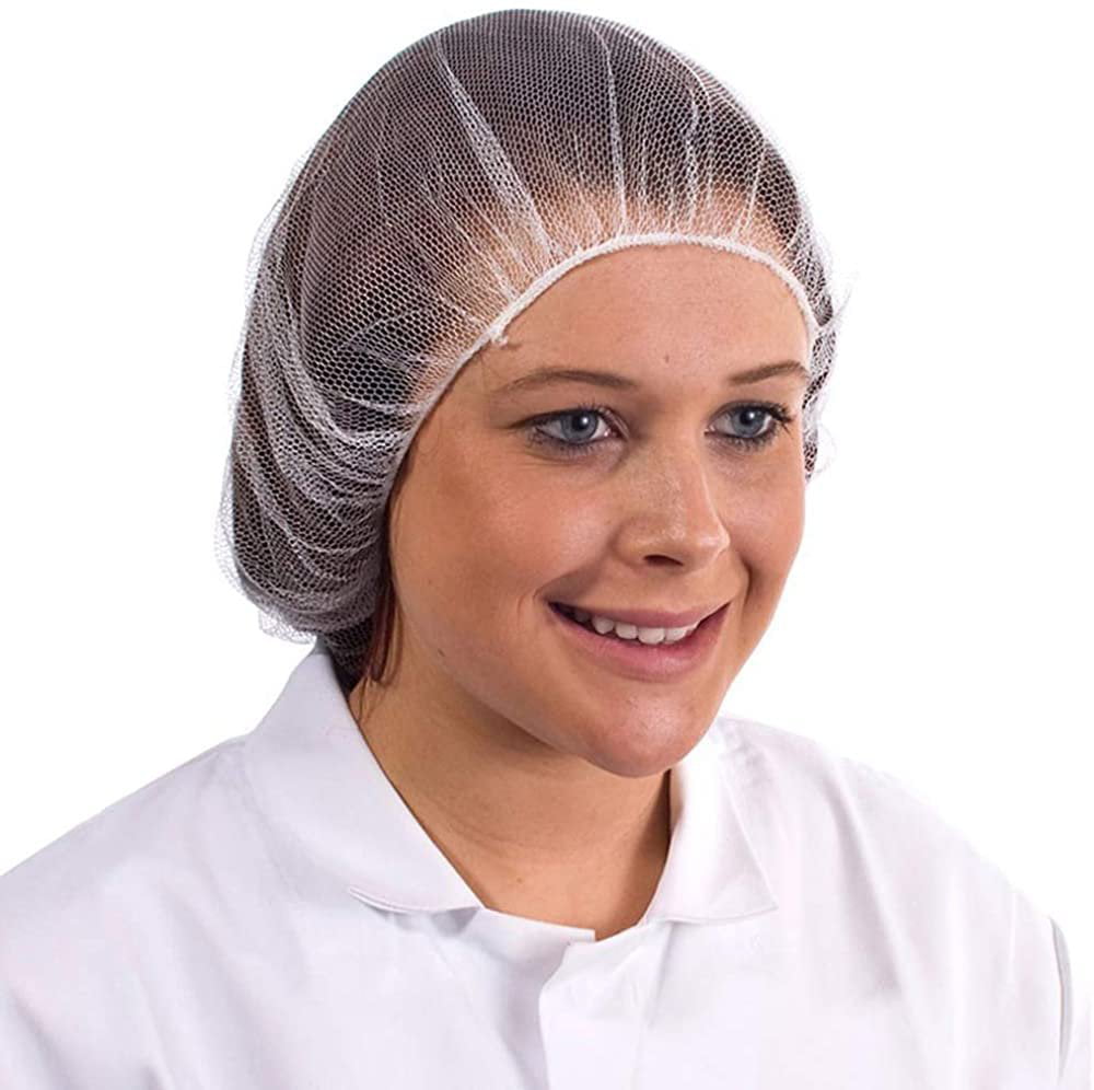 Shield Safety Disposable 18" Hairnet White Medical Nylon Hair Net Cap 700 Pieces 