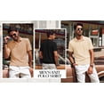thumbnail image 5 of RICHCOIN Mens Casual Polo Shirt Summer Short Sleeve Vacation Button Beach Knit Stretchy Golf Shirts, 5 of 7