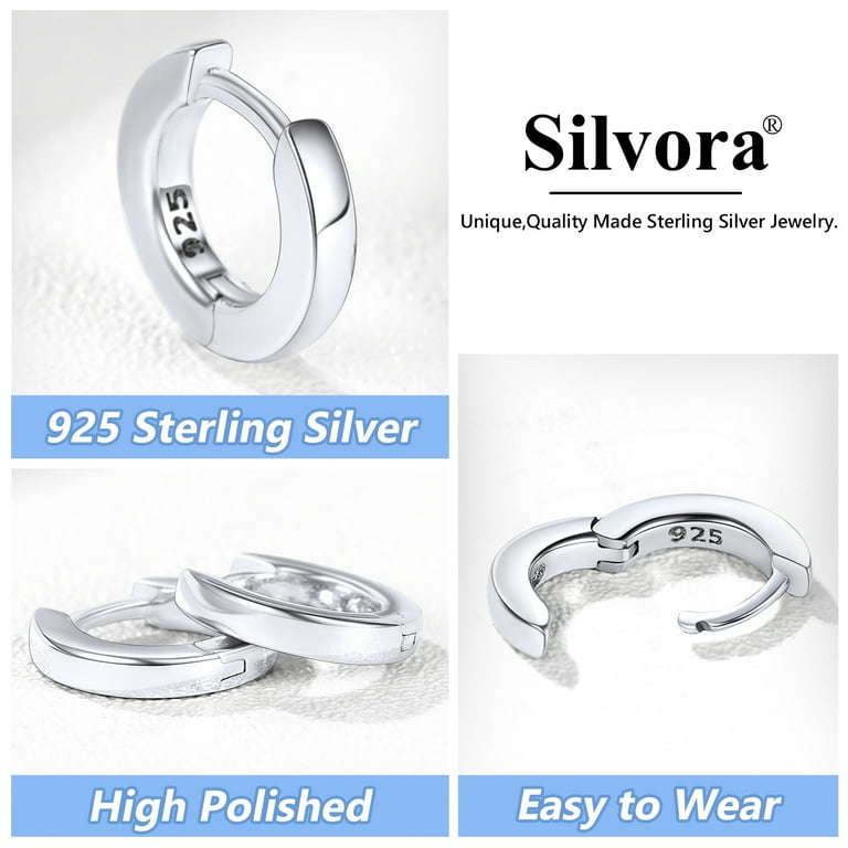 Mens sterling silver store hoop earrings