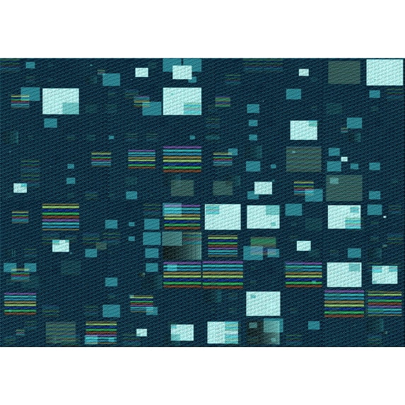 Ahgly Company Indoor Rectangle Patterned Night Blue Area Rugs, 8' x 10'