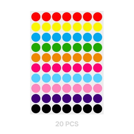 CCOCC 2026 New 20 Pcs Cute Stickers Dot Stickers Funny Stickers Writable Labels No Residue Meme Stickers Style5 for Scrapbooking Labeling Journaling Decorating Laptops Water Bottles