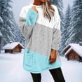 thumbnail image 3 of ZUKMRJPC Women's Flannel Sweatshirts Winter Warm Fleece Round Neck Fashion Color Block Long Pullover Soft Comfy Casual Tops with Pocket, 3 of 8