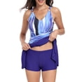 thumbnail image 3 of Biezeib Women's Summer Swimsuit 2 Pcs Set,  Tie Dye Print High Waisted Tankini Bathing Suits with Shorts, 3 of 6