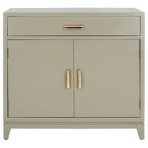 SAFAVIEH Nigel Mid-Century 2 Door 1 Drawer Chest, Grey/Brass (31.9 in. W x 15.9 in. D x 29 in. H)