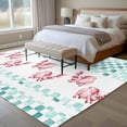 thumbnail image 4 of Large Area Rugs for Living Room Bedroom, Green Plaid Farmhouse 6'x9' Rug Washable Carpet Runner Indoor Outdoor, Watercolor Cute Country Pigs Checkered Non Slip Floor Mats Rug for Kitchen, Playroom, 4 of 8
