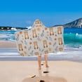 thumbnail image 2 of Yayeee Kids Hooded Towel with Hand Pockets Beach Soft Absorbent Bath Wrap 50 x 23.5 inch, Brown Cartoon Bears, 2 of 5