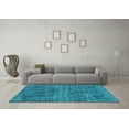 thumbnail image 3 of Ahgly Company Indoor Rectangle Abstract Turquoise Blue Modern Area Rugs, 2' x 4', 3 of 4