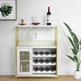 thumbnail image 1 of Wine Bar Cabinet with Detachable Wine Rack, Small Sideboard and Buffet Cabinet with Mesh Door, 1 of 9