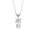 thumbnail image 2 of Delight Jewelry 12mm Crystal Rivoli - Clear Silver tone Bow Heart Necklace, 2 of 4