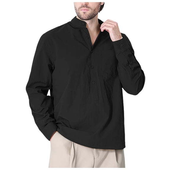 Shirts for Men Long Sleeve Casual Button Up Shirt Outdoor Shirts Mens Long Sleeve Button Down Shirts Regular Fit Long Sleeve Stretch Shirts Tops Casual Work Shirt for Men
