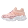 thumbnail image 5 of Kids Running Shoes Elastic Knit Boys Girls Sock Sneakers Comfy Arch Support Platform Walking Shoes Casual Slip on Tennis Shoes Pink 13.5 Little Kid, 5 of 5