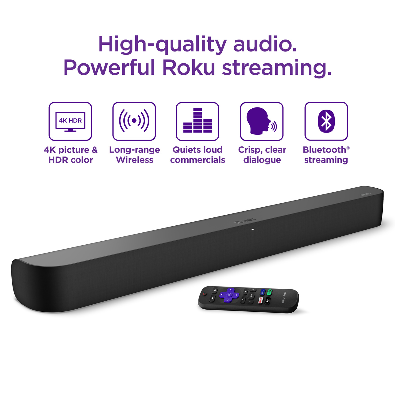 onn Roku Smart Soundbar with built-in 4K Streaming Media Player - image 4 of 14