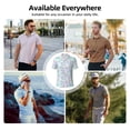 thumbnail image 5 of Xecao Sequins Mens' Casual Short Sleeve Button-Down Polo Shirts for a Classic Golf Shirts-Medium, 5 of 6